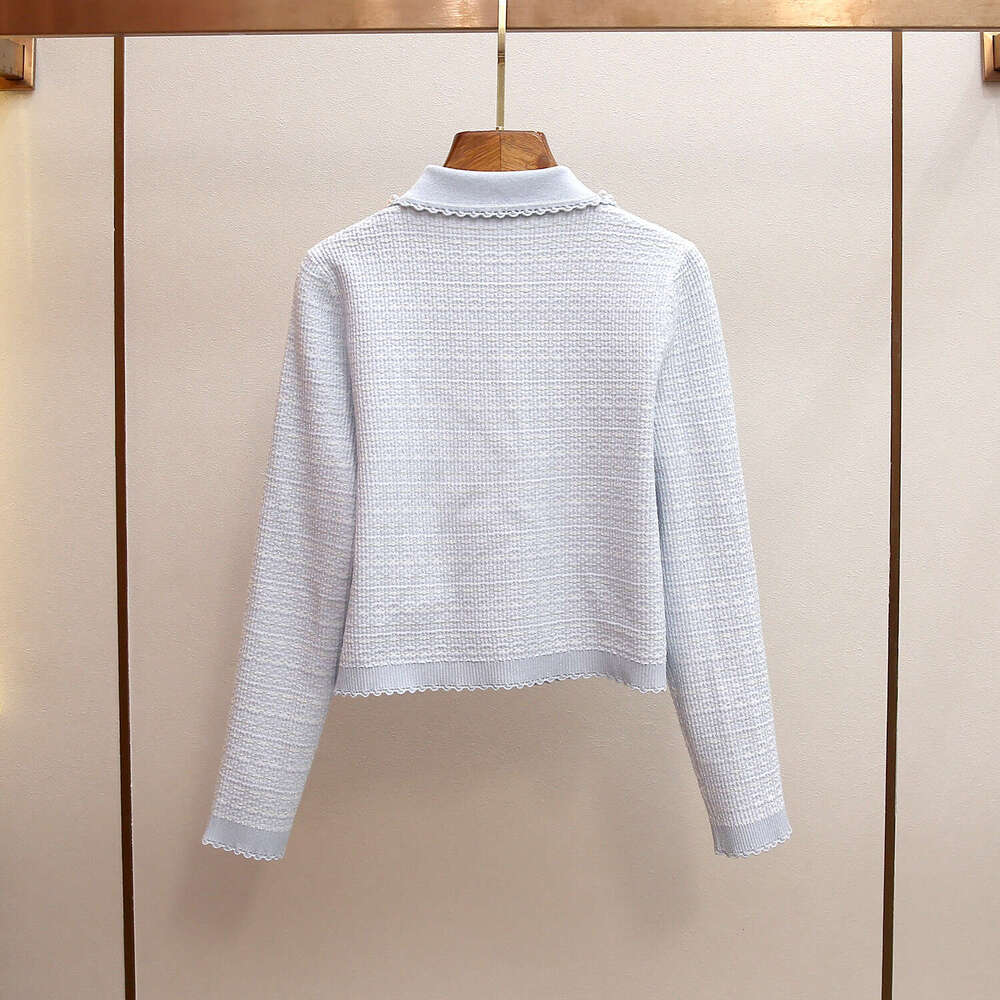 2026 Designer High end Women's Spring New Style Small Fragrant Bead Doll Collar A13 Top pleated Skirt Knitted Set