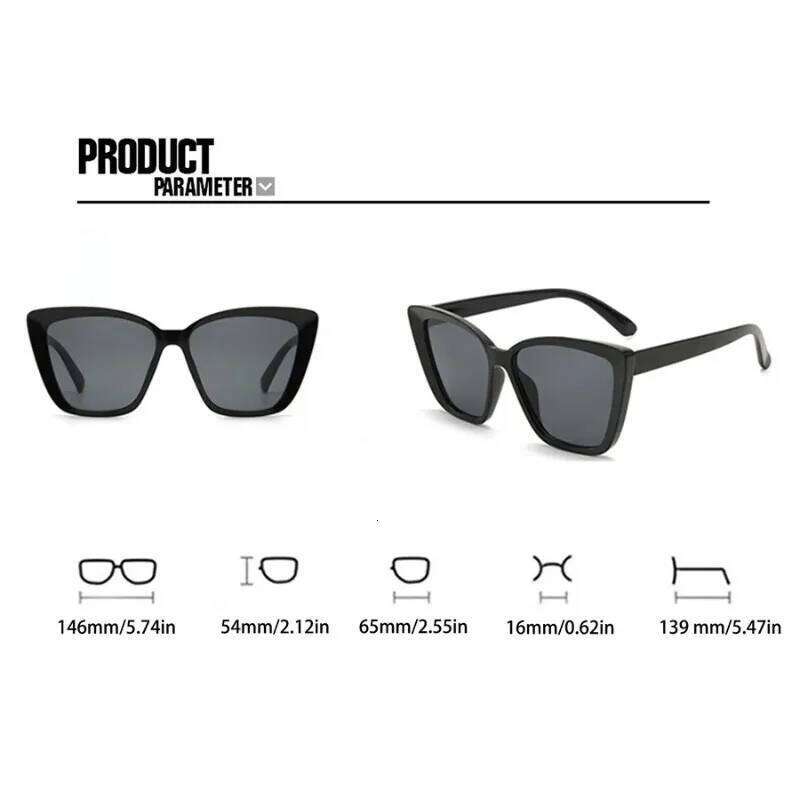5 Pcs Women's Vintage Cat-Eye Sunglasses Frame Trendy Street Style For Hiking Outdoor Activities Glasses UV400 Eyewear Z260306