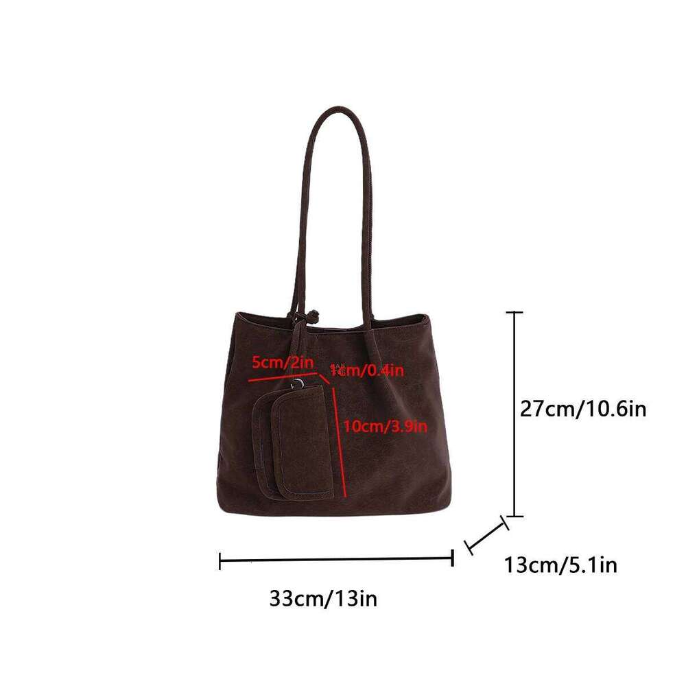 Autumn and Winter Retro Lazy Style Fashionable Large-Capacity Commuter Shoulder Bag, Chic Tote Bag XJ260306