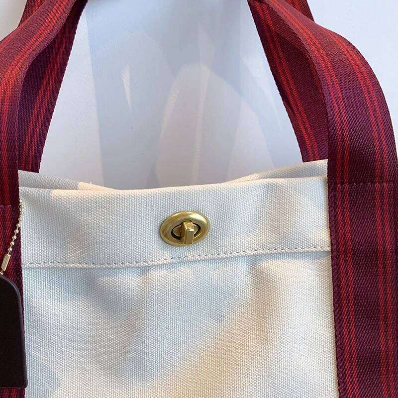 Quality Canvas Handbag For Women Large Capacity Contrast Color Wide Strap Shoulder Bags 2022 Designer Big Shopper Tote Bag XJ260306