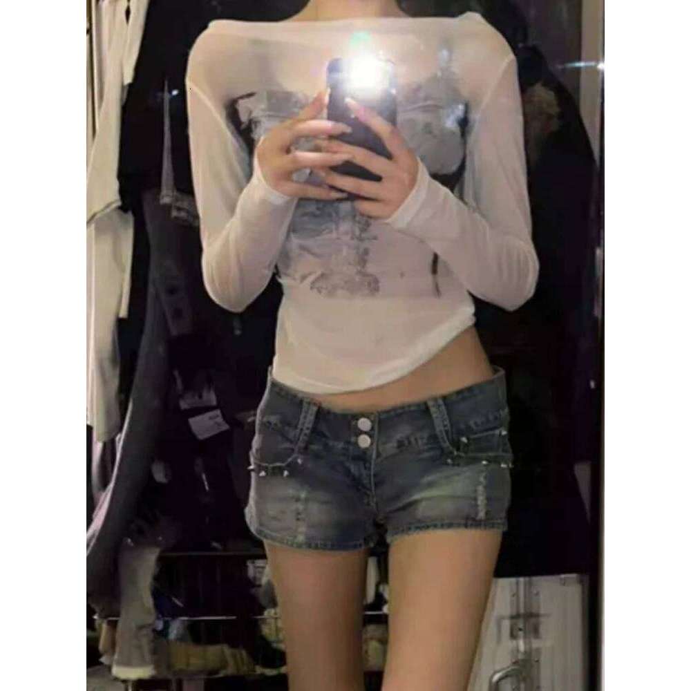 Y2k Low Waist Cowboy Women's Blue Denim Streetwear Mini Pants Harajuku Vintage Jeans Shorts 2000 Retro Clothes Summer XJ260306