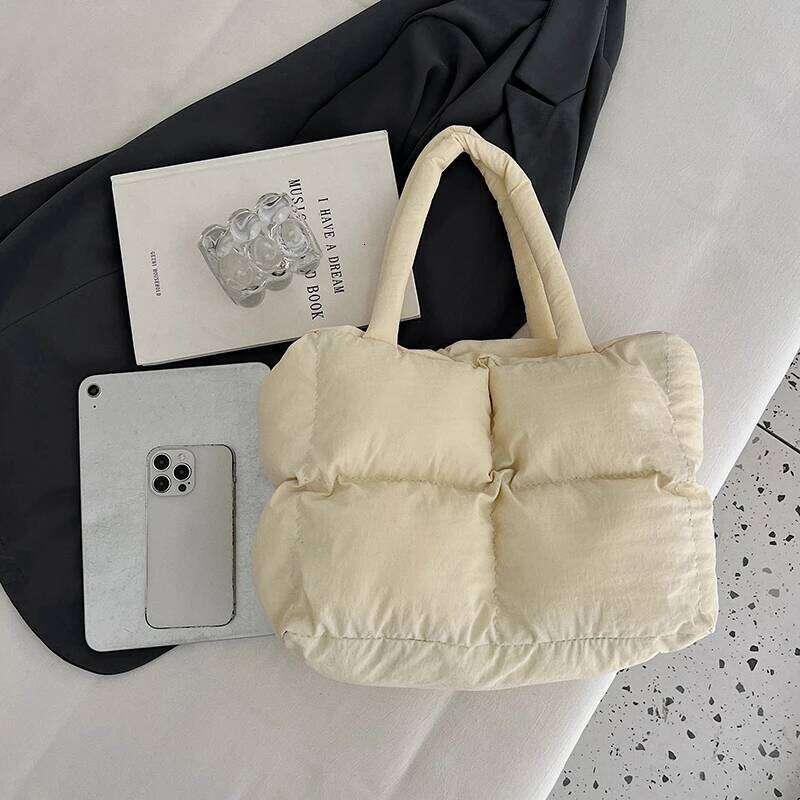 Small-scale design down jacketed women, tote bag with shoulder strap, large capacity, simple and practical for daily com XJ260306