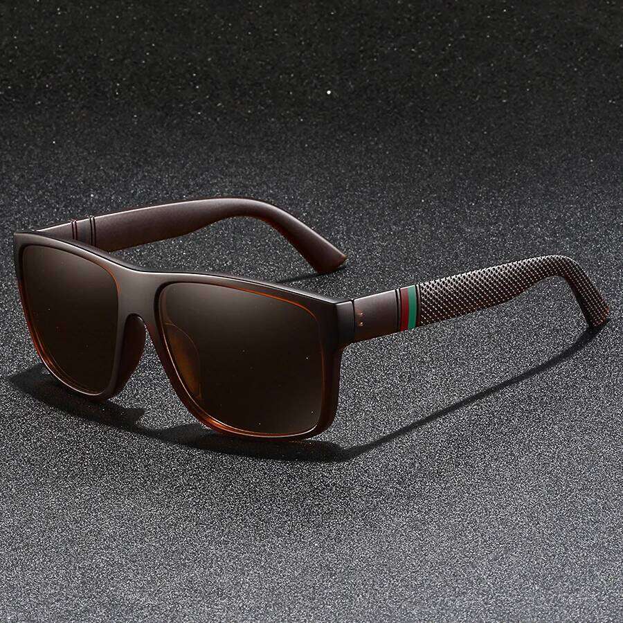 Fashion Vintage Check Pattern Square Sunglasses Men Women Fishing Driving Man Luxury Brand Sun Glasses UV400 Eyewear Z260306