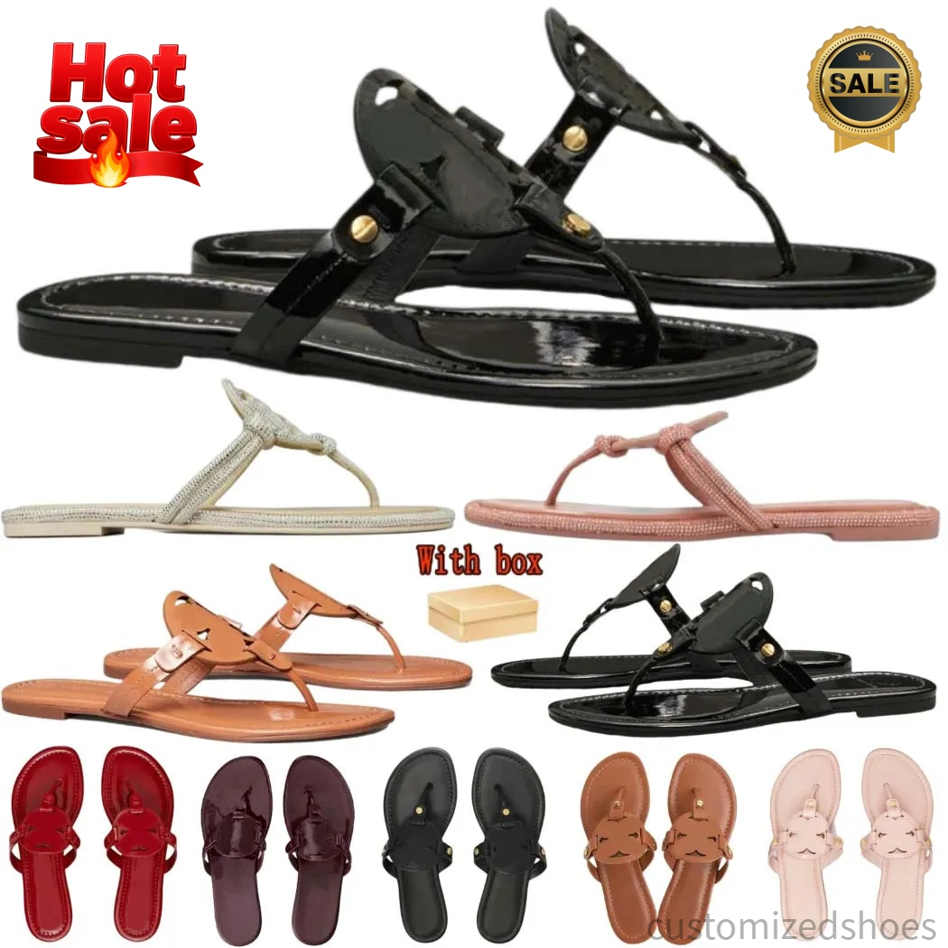 Sandals designer sandals Slippers sandal slipper with box Womens designer slides fashion Summer Beach Casual Designer Slippers top quality black white sandals 42
