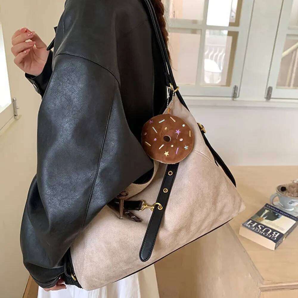 Korean Fashion Large Capacity Shoulder Retro Suede Tote Autumn Winter Premium Handbag Daily Commuting Women'S Bag XJ260306
