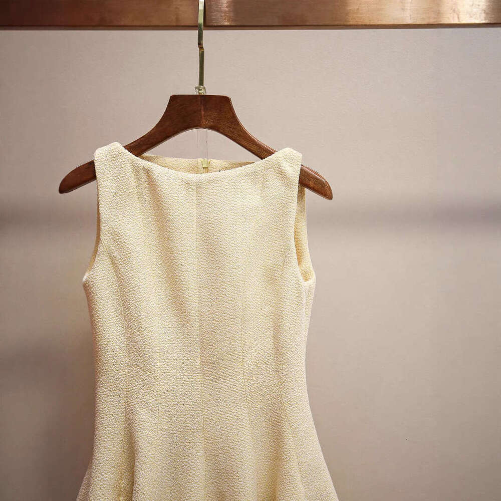 2026 Spring and Summer New Korean Sweet Celebrity Style Elegant Twill Waist Strap Sleeveless Women's Short Tank Top Dress