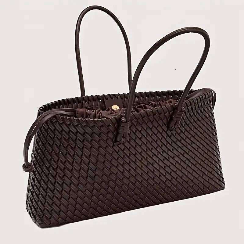 Light Luxury Woven Tote Shopping Women's Large-Capacity Commuter Underarm | Extended Version of the Portable Work Bag XJ260306