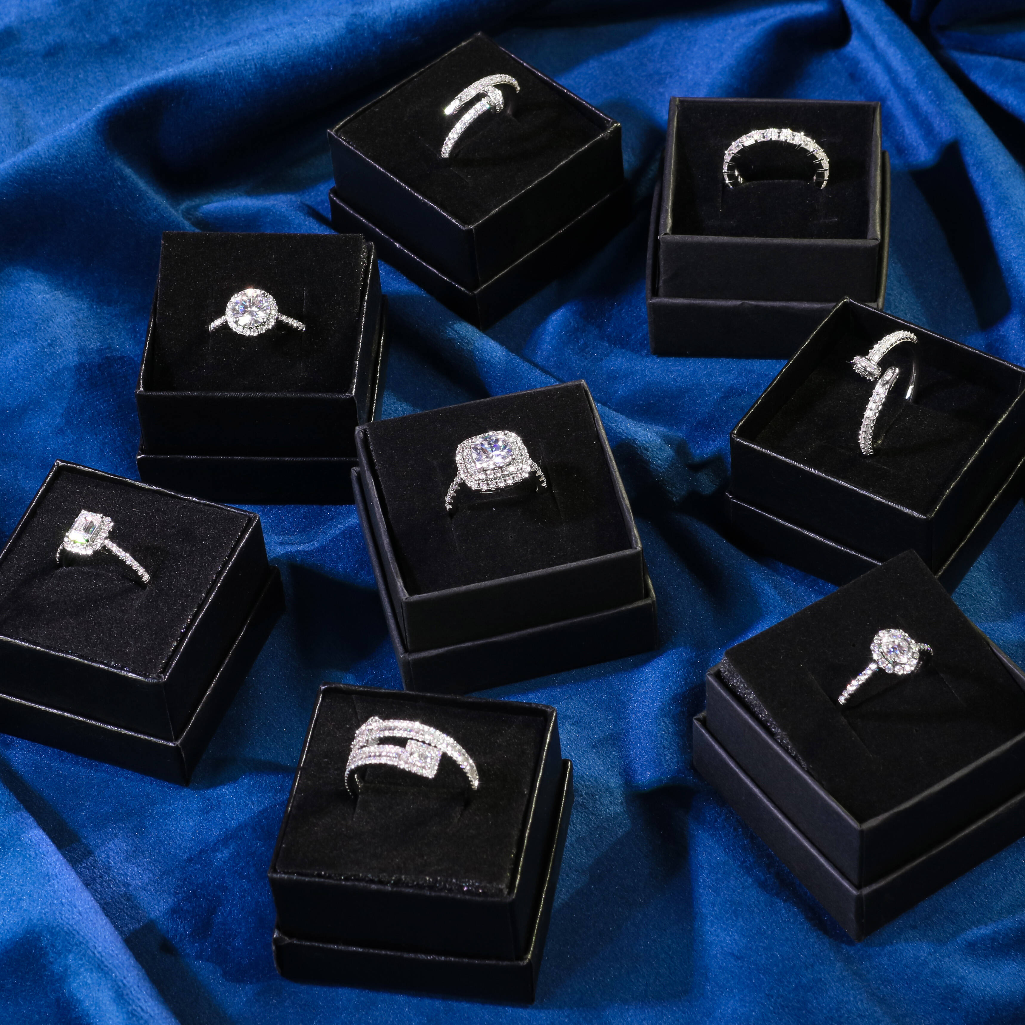 Diamond Ring 2ct Cushion Cut Cluster 14k Gold Half Paved Cvd Lab Grown Diamond IGI Certificate Engagement Ring