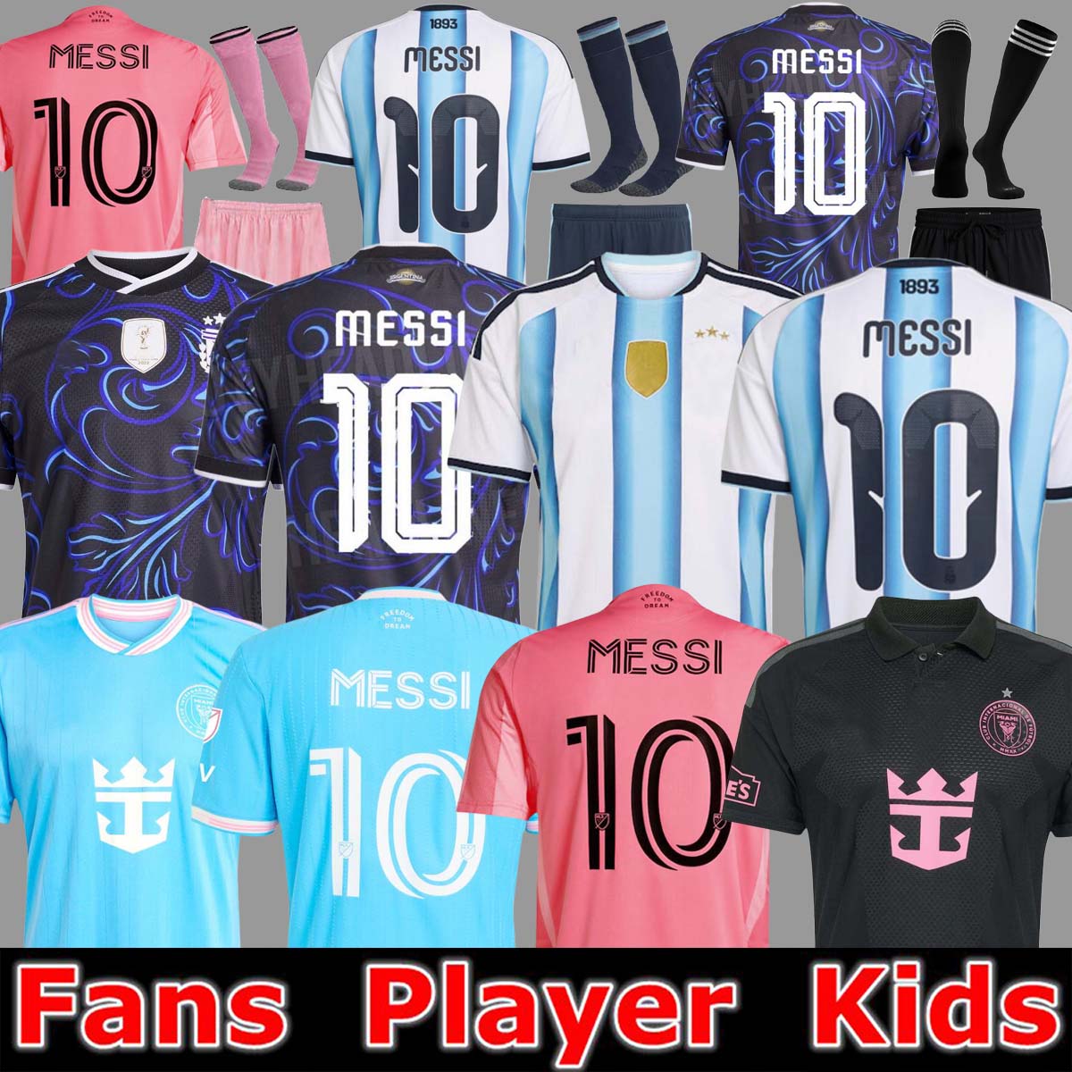 3 Star Argentina soccer Jerseys 25 26 Fans Player player version MARADONA DI MARIA J. ALVAREZ Home Away FC Men Kids football Inter Miami shirt MESSIS SUAREZ Jersey99