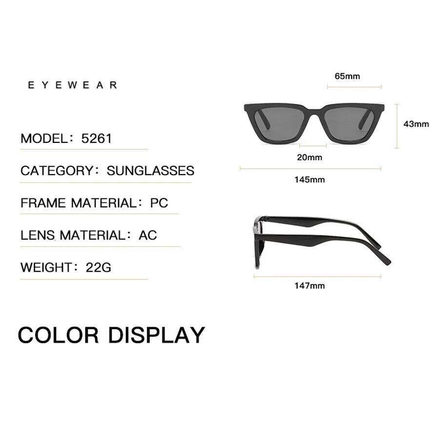 Womens Sexy Manufacturer Custom Shades Retro Square Cat Eye Sun Glasses Sunglasses Z260306