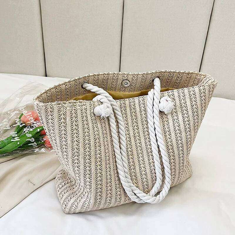 Fashion Large Capacity Straw Tote Designer Women Handbags Handamde Woven Summer Beach Bag Casual Bali Travel Big Purse 2024 XJ260306