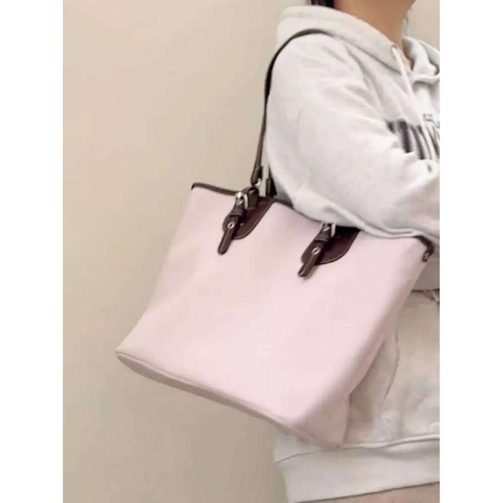 Retro Nylon Pink Tote Wallet Women Fairy Core Sweet Cute Large Capacity Handbag Student Versatile Vintage Underarm Bag 2025 XJ260306
