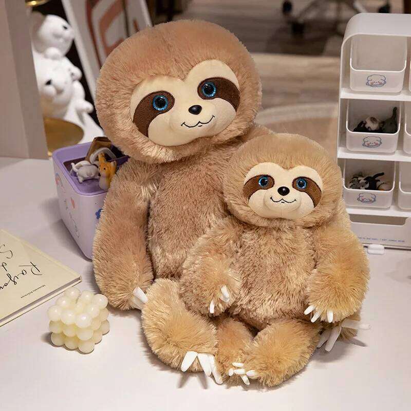 1pc 35cm/13.77in New cute sloth cartoon forest plush toy for kids gift animal doll R260908 - view 3