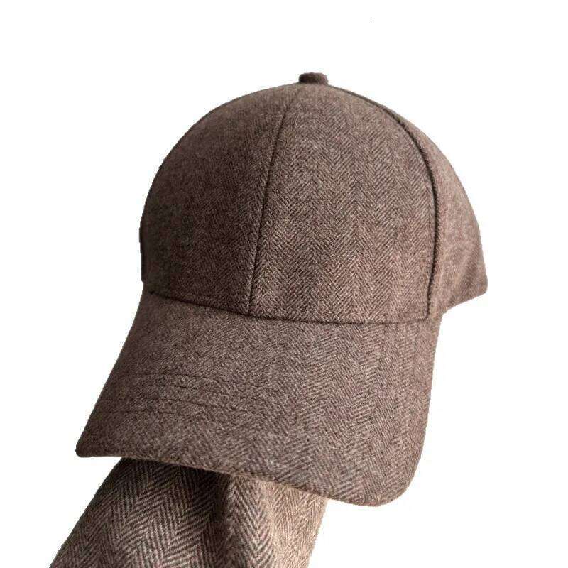 Autumn and Winter Wool Stiff-top Baseball Cap, Shapes A Small Face, Thickened Unisex British-style Hat, Warm Hat Y260304