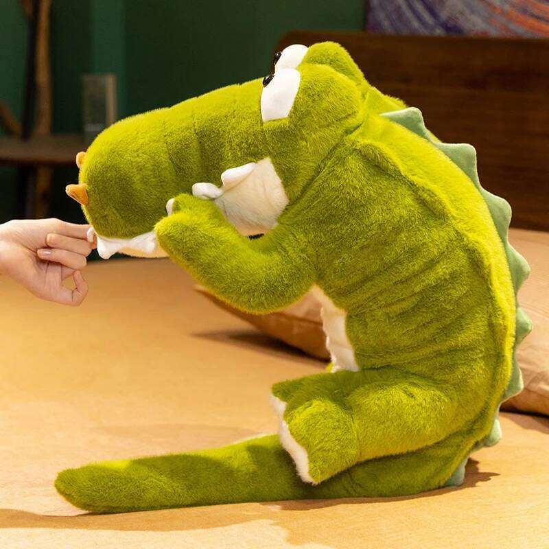 74cm/29.13in Soft Cute Big Eye Lying Alligator Plush Toy Stress Relief Sleep Sofa Cushion Kids Birthday Home Decor Gift R260908 - view 7