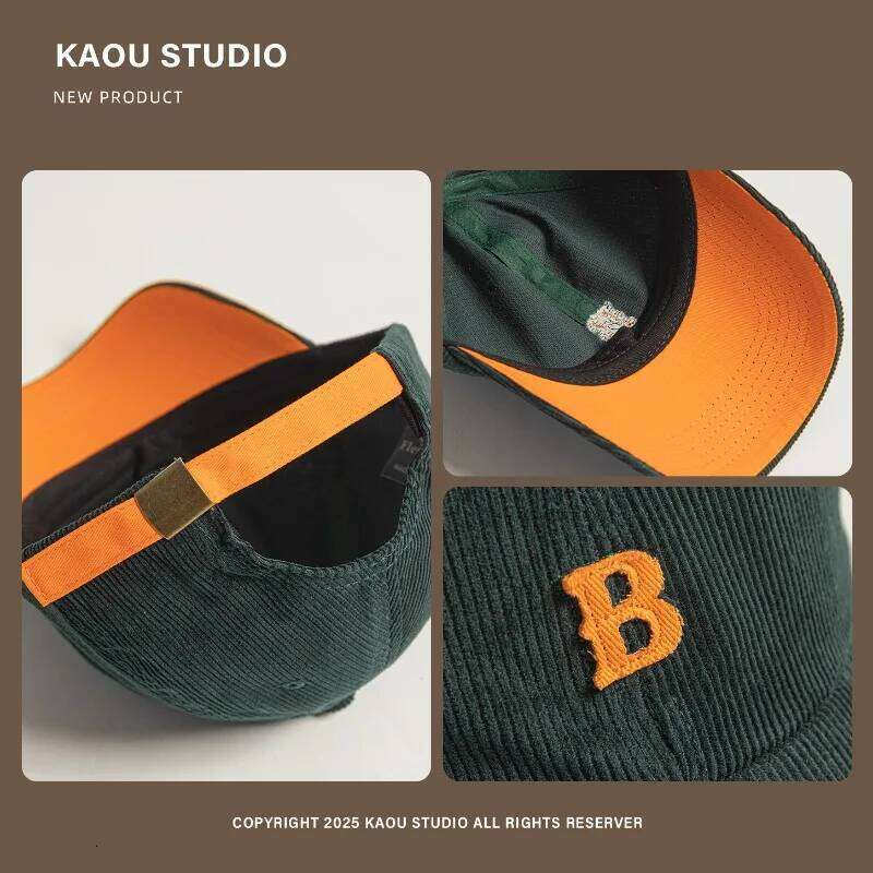 New Simple Letter Sticker Corduroy Baseball Caps for Men and Women Spring Autumn Street Trend Versatile Casual Hip-hop Hats Y260304
