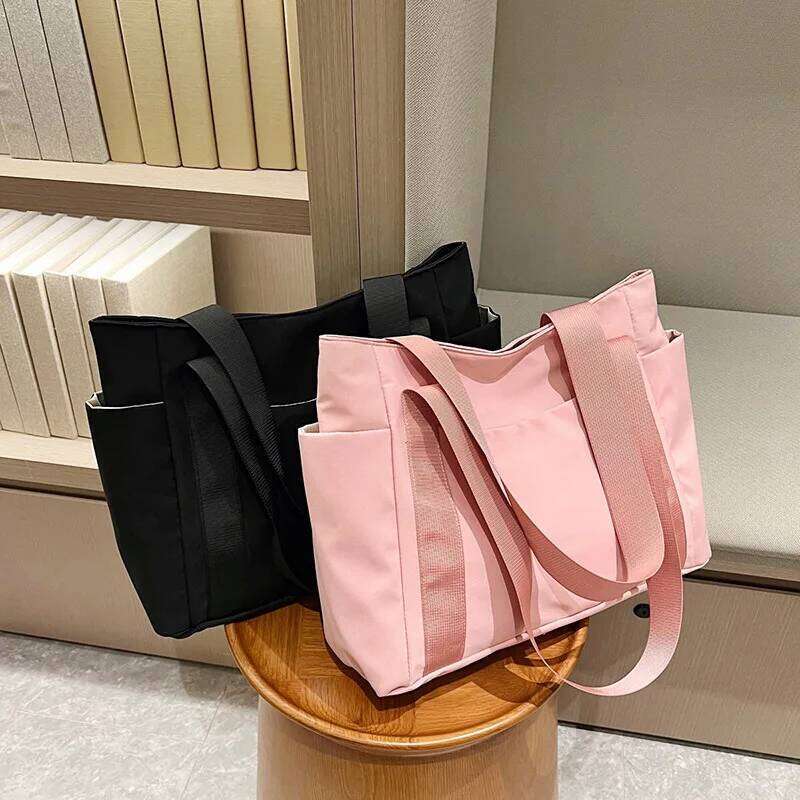 2024 New Handbags Casual Shopping Bags for Women Soft Canvas Capacity Tote Messenger Big Mummy Shoulder Bag Ladies XJ260306