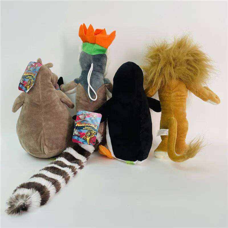 20-35CM 6 Styles Madagascar Plush Toys Stuffed Soft Animal Dolls Giraffe Hippo Lion Penguin Zebra Lemurs Figure Gift for Kids R260908 - view 4