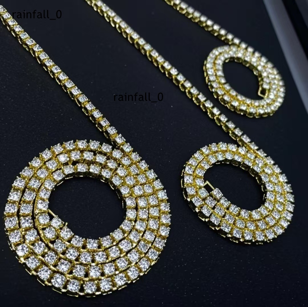 Factory Hot Sell Gold Silver Jewelry Geometric Trendy Full Bling Moissanite Hip Hop Alloy 13mm Width Iced Cuban Link Chain