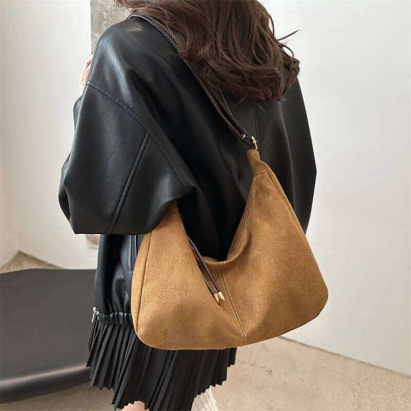Handbag Purse for Women Suede Shoulder Causal Crossbody Bags Female Luxury Designer Clutch Crescent Hobo Bag XJ260306