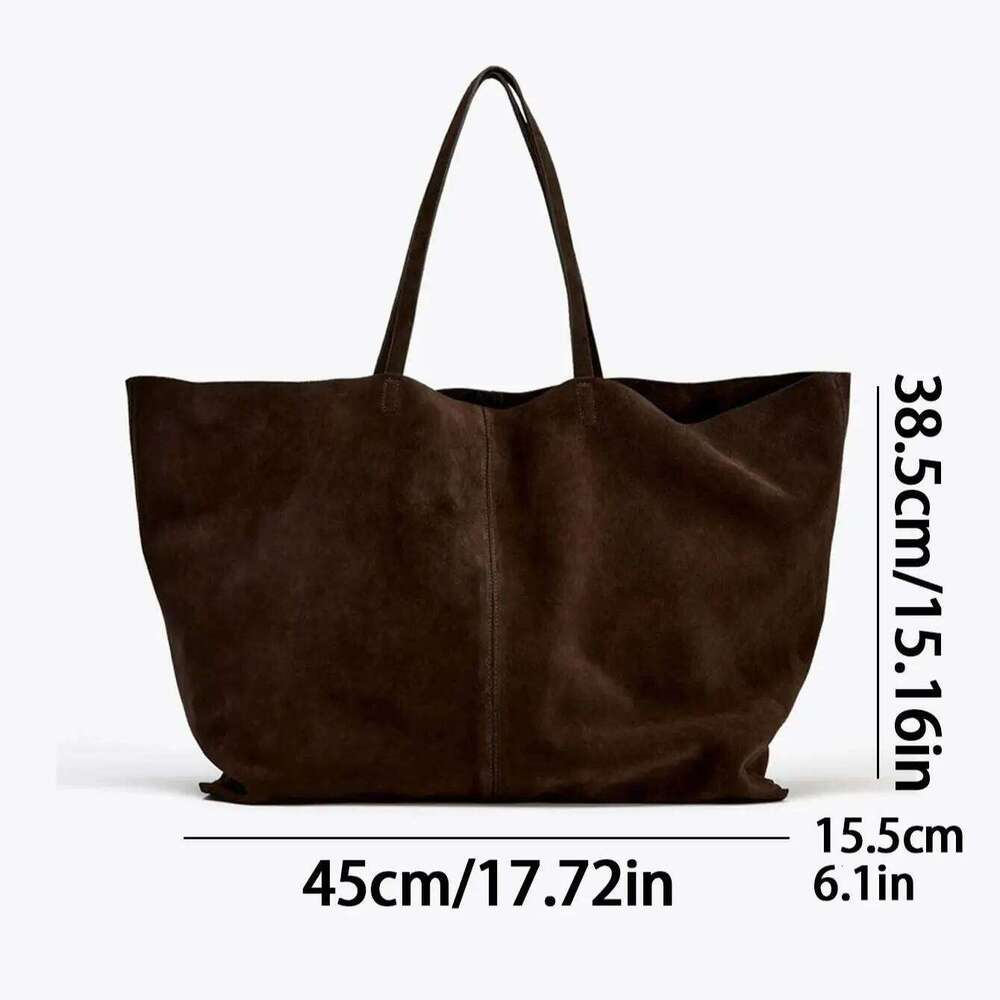 Women's Large Suede Tote Luxury Design Commuter High-end Armpit Bag Soft Handle Fashion Shoulder Handbag for Ladies XJ260306