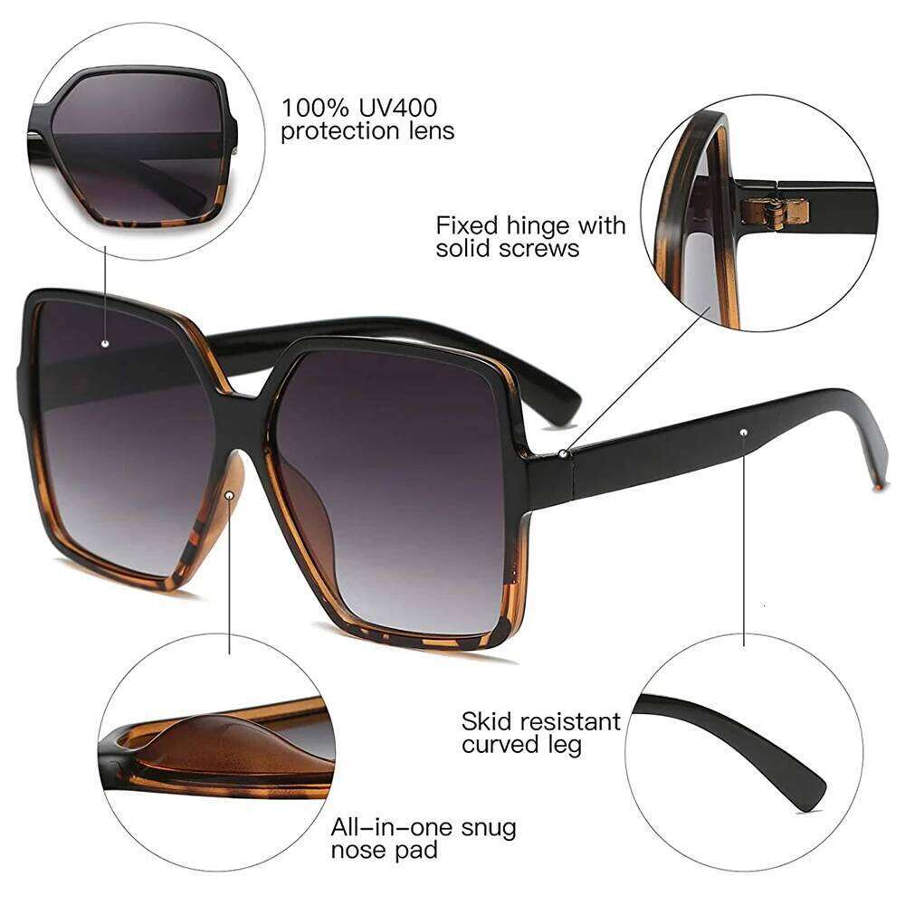 1 PC Retro Big Frame Sun Glasses Car Motor Oversized Square Sunglasses for Women and Men UV Protection Eyeglasses Fashion Shades Z260306
