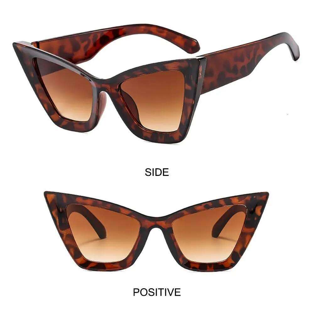 Trendy Oversized Cat Eye Sunglasses UV400 Beach Travel Punk Sun Glasses Black Shades for Women & Men Z260306