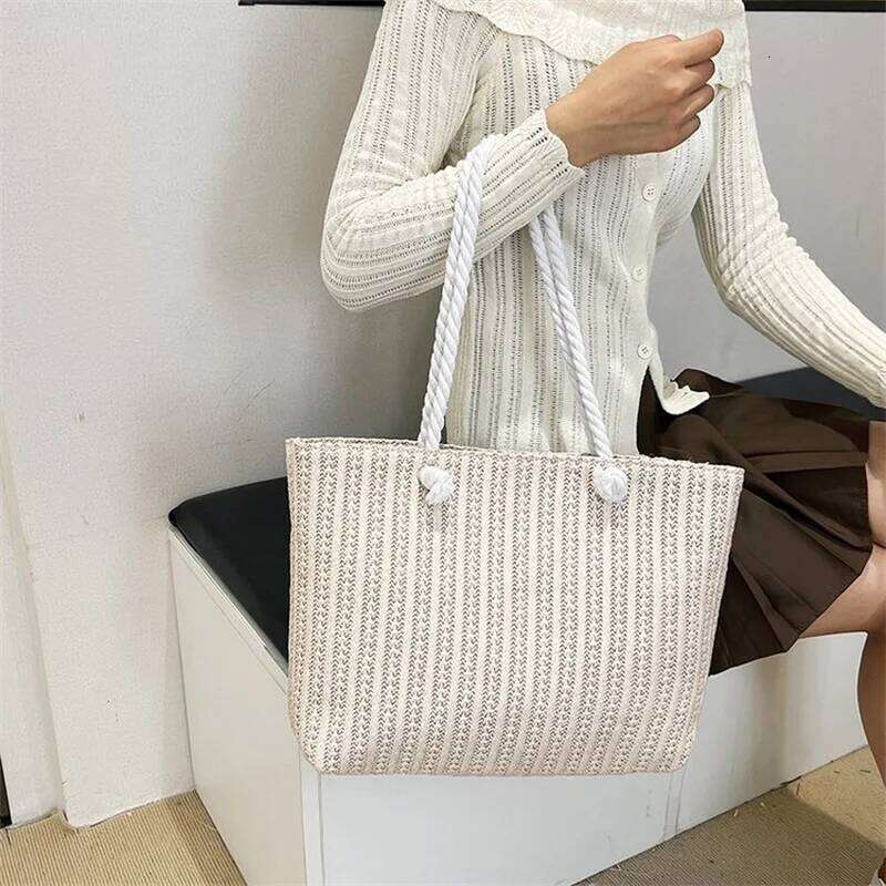 Fashion Large Capacity Straw Tote Designer Women Handbags Handamde Woven Summer Beach Bag Casual Bali Travel Big Purse 2024 XJ260306
