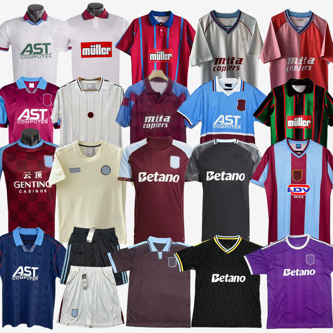 New + Retro Aston 150th Anniversary kit WATKINS Vilas Icon 25 26 Soccer Jerseys ONANA 2025 McGINN ROGERS men kids set white top football Shirt SANCHO 93 94 95 96 97 98 99 00