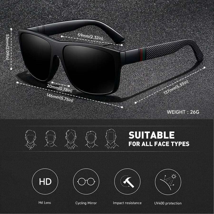 Fashion Vintage Check Pattern Square Sunglasses Men Women Fishing Driving Man Luxury Brand Sun Glasses UV400 Eyewear Z260306