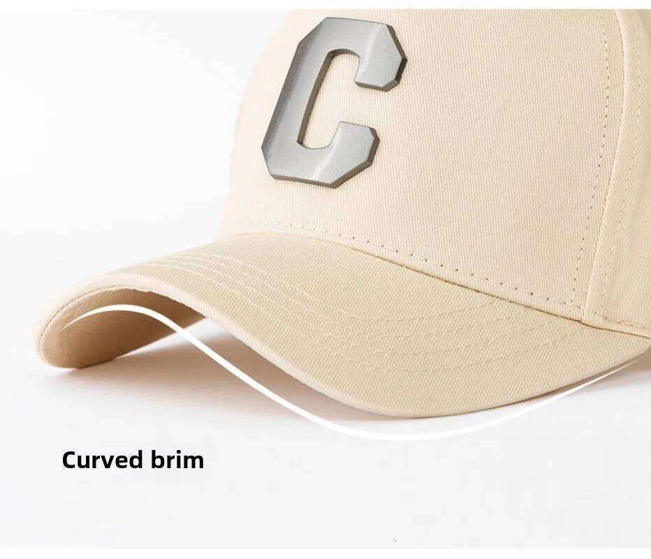 Spring New Designer Luxury Brand Letter Baseball Caps Men's Women High Top Snapback Trucker Cap Big Gold C Korean Sun Hat 65cm Y260304