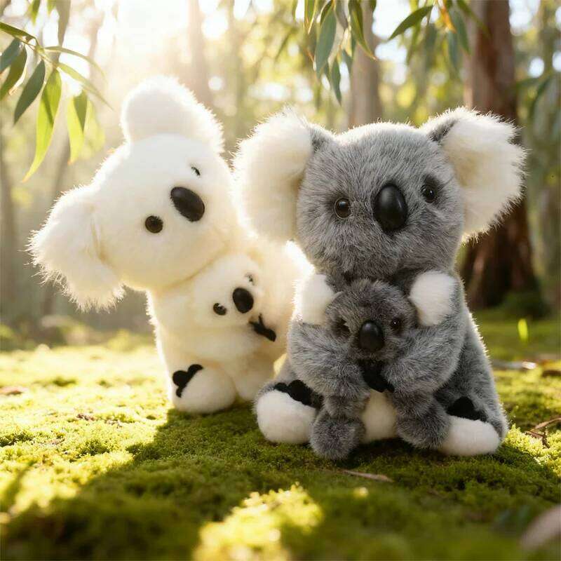 28cm Mother And Child Koalas Plush Toys Exquisite Realistic Simulation Animal Dolls Cute Desktop Decorative Item Gift For Friend R260908 - view 3