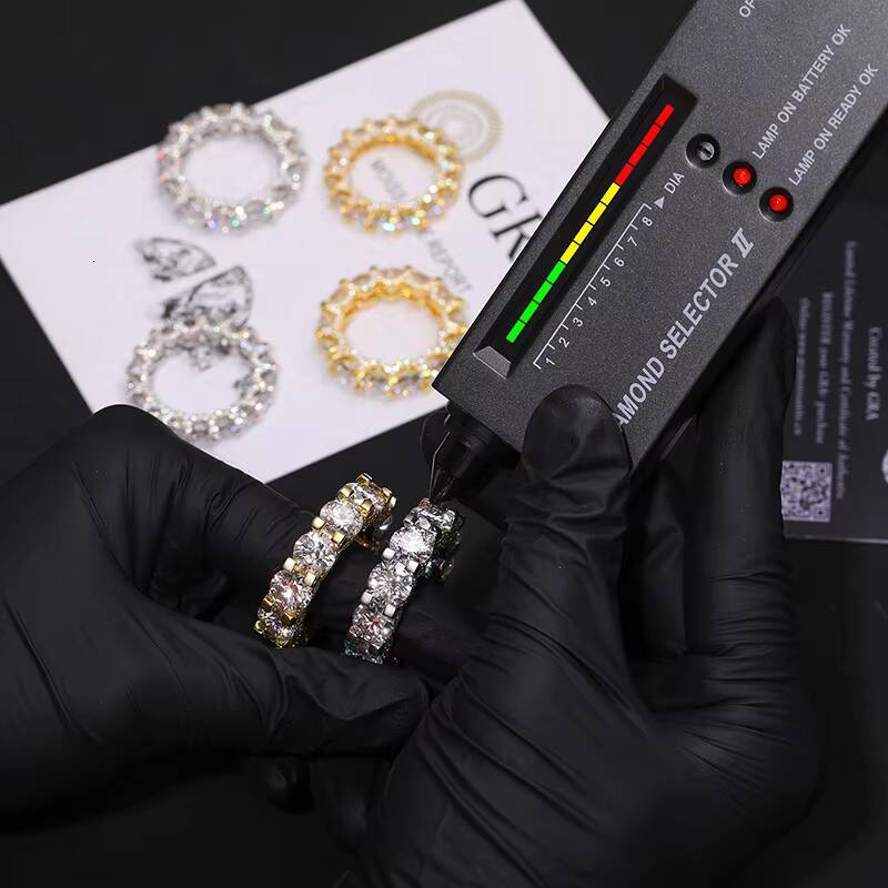 Synthetic Diamond Ring Men Moissanite Diamonds Mens Rings 925 Sterling Silver Moissanite Ring Hip Hop