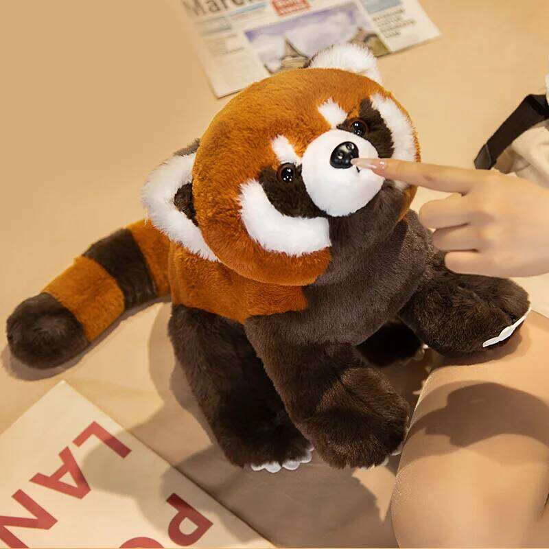 Lifelike Red Stuffed Animals Raccoon Plush Cute Panda Plushie Toy For Kids Girlfriend Birthday Boy Christmas Gift R260908 - view 3