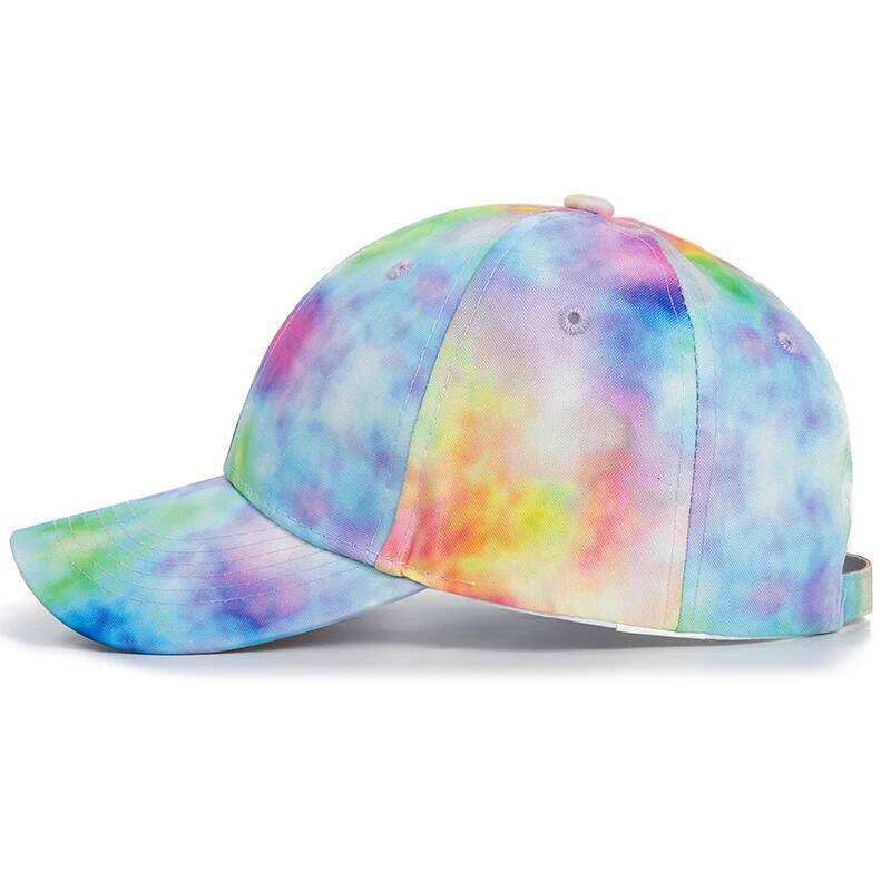 New Fashion Women Tie Dye Multicolor Irregular Print Baseball Cap Female Outdoor Streetwear Summer Caps Hats Y260304