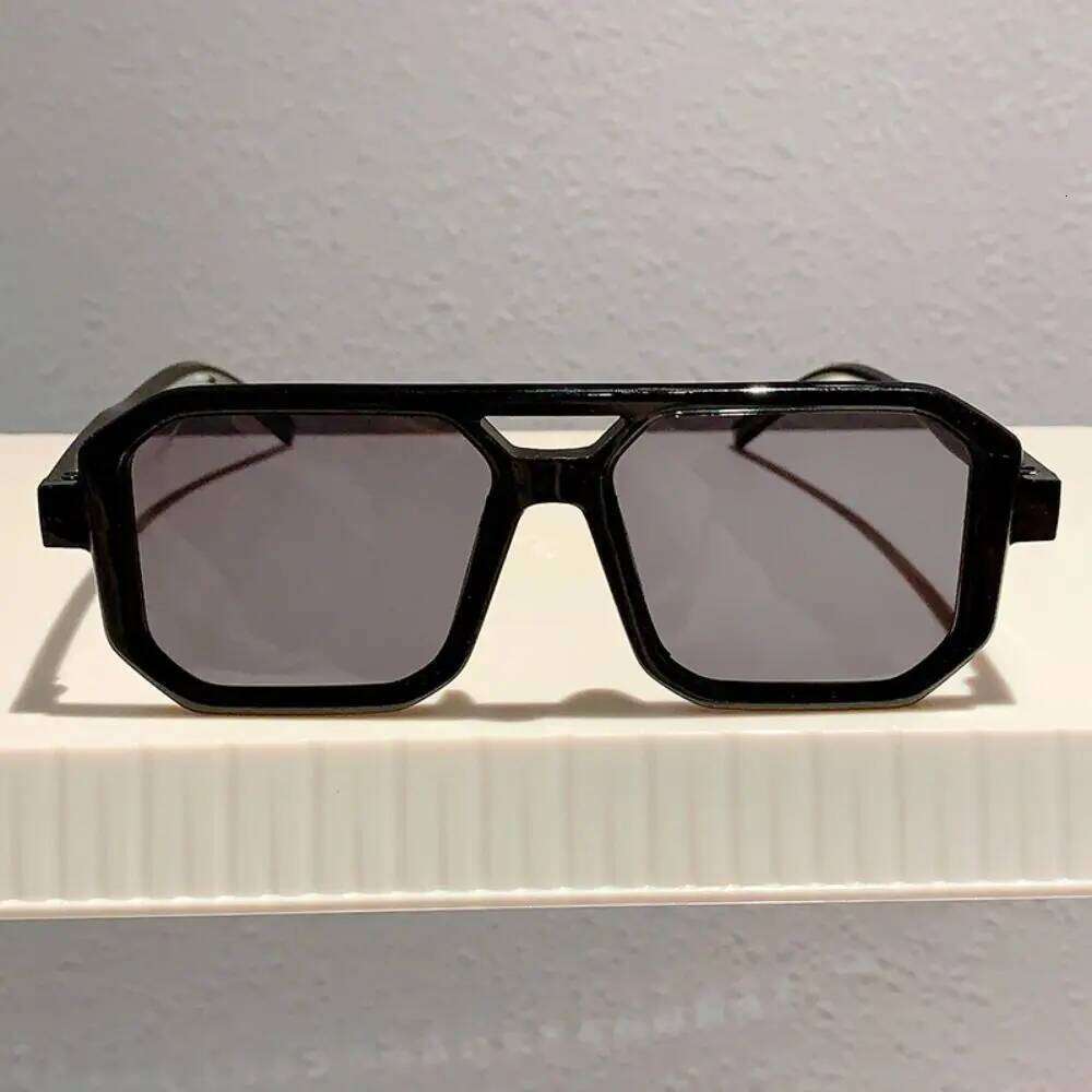 Punk Square Frame Sunglasses Block Glare Street Photos Decoration Driving Eye Protection Black Shades Glasses Z260306