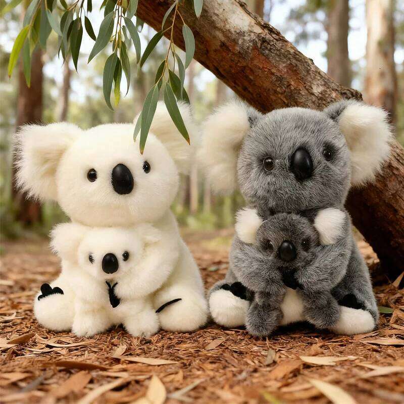 28cm Mother And Child Koalas Plush Toys Exquisite Realistic Simulation Animal Dolls Cute Desktop Decorative Item Gift For Friend R260908 - view 7