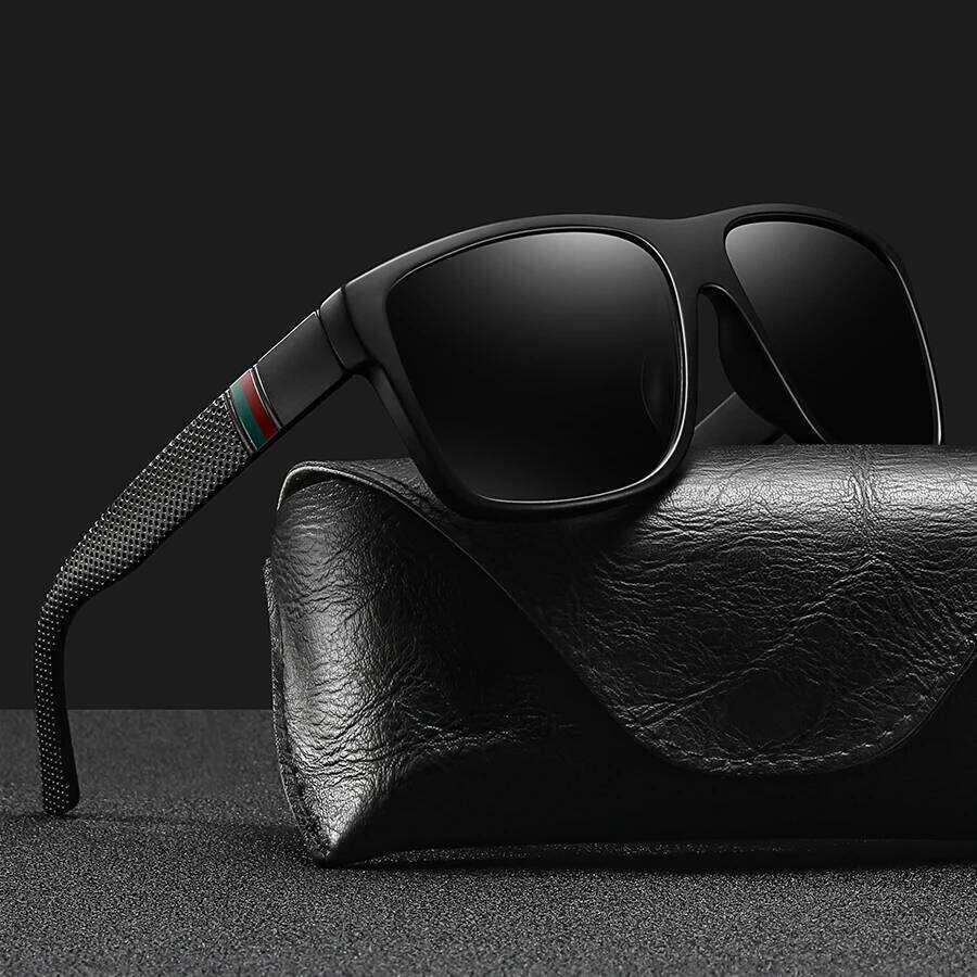 Fashion Vintage Check Pattern Square Sunglasses Men Women Fishing Driving Man Luxury Brand Sun Glasses UV400 Eyewear Z260306