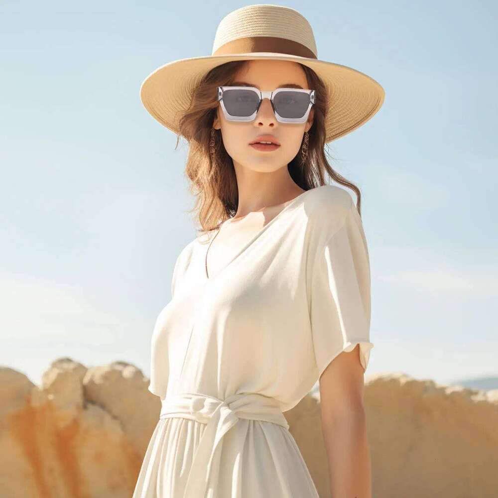 Women Vintage Glasses Ergonomic UV 400 Square Frame Sunglasses For Vacation Beach Driving Festival Z260306