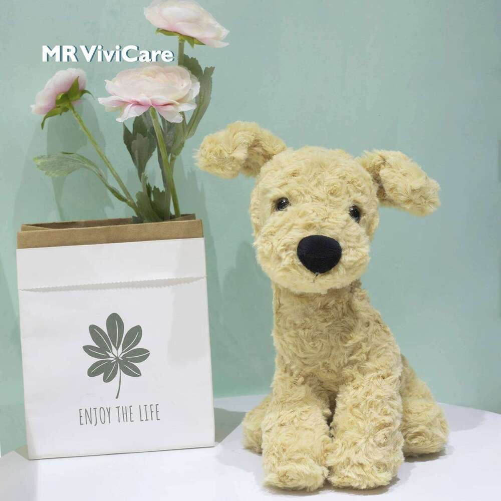 Adorable Fluffy Hair Highland Yellow Terrier Plushie Soft Puppy Plush Toy Stuffed Lifelike Animals Baby Appease Sleep Doll R260908 - view 5