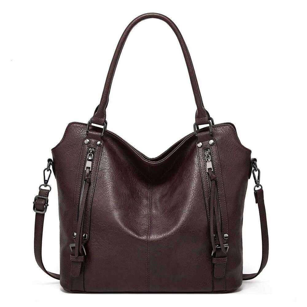 Spring summer retro new women's simple bag, soft leather, large capacity, shoulder and handbag tote XJ260306
