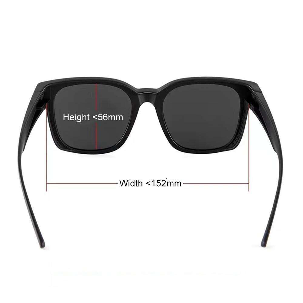 KLASSNUM Transfer Sunglasses Ladies Fit Over Sun Men Oversize Square Wrap Around Glasses for Prescription Myopia Goggles Z260306