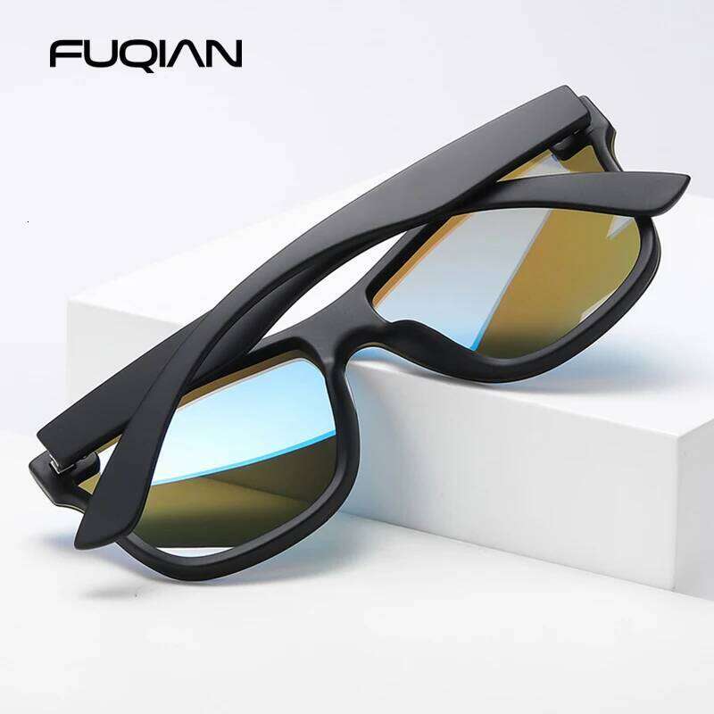 Luxury Square Polarized Sunglasses Men Women Fashion One-piece Sun Glasses Unisex Vintage Mirror Blue Driving Travelling Shades Z260306