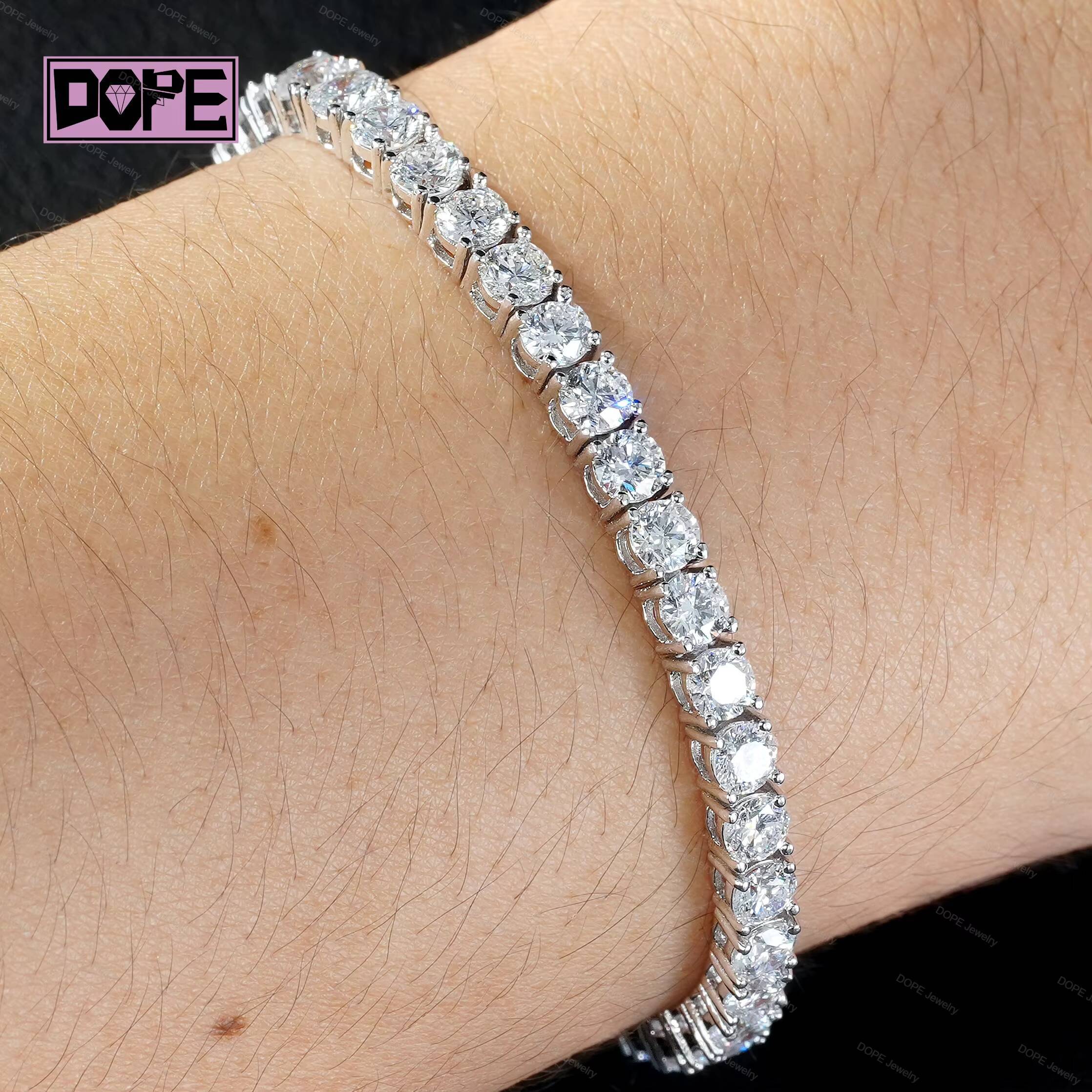 IGI Certified 3mm Diamond Bracelet Real DEF VS1 Lab Grown Diamond 925 Silver CVD HPHT Tennis Bracelet