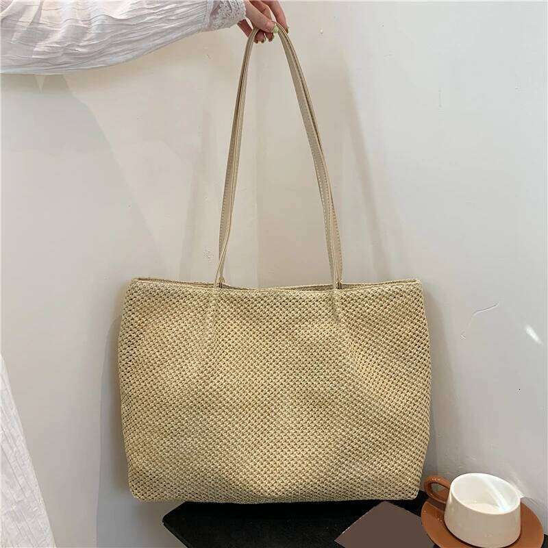 Outdoor Beach Straw Ladies Shoulder Large Capacity Handmade Weaving Bag Summer Women's Shopper Handbag XJ260306