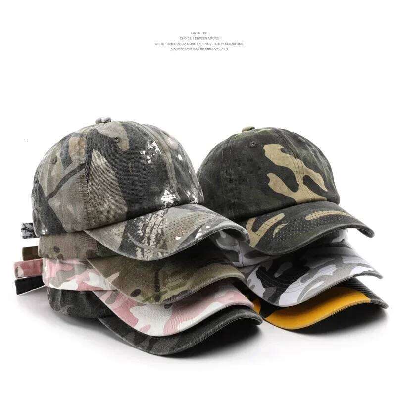 Japanese Style Street Tide Brand Soft Top Camouflage Baseball Female Face Little Wild Peaked Cap Y260304