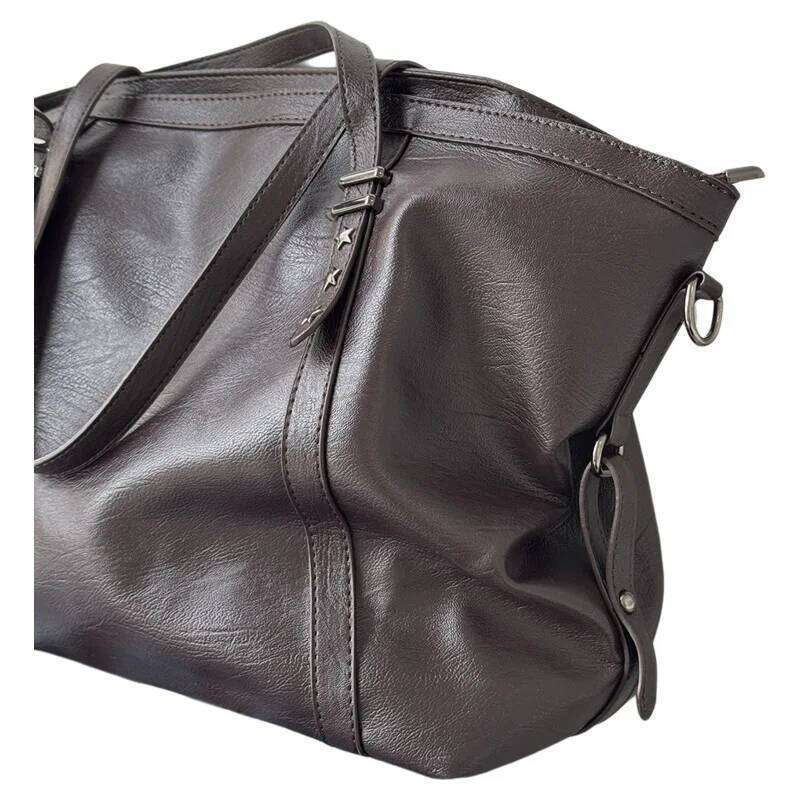 2025 New Vintage Casual Shoulder For Women Luxury Soft Leather Tote Bags Large Capacity Travel Commuting Handbags XJ260306