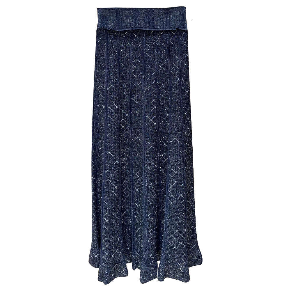 2026 Spring and Summer New French Style Shiny Silk Hollow Stripe Niche Two Piece Women's Fashion Set