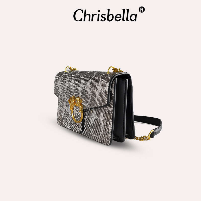 Luxury Monogram Horsebit Chain Crossbody Bag - Elegant Jacquard Flap Shoulder Bag for Women SENYY