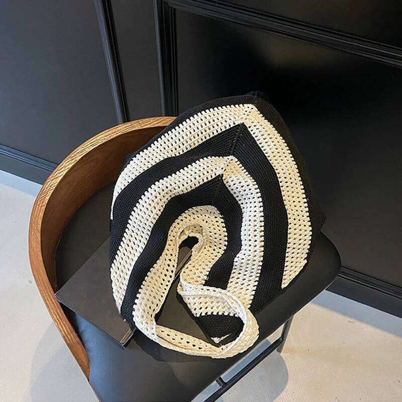 Women Crochet Tote Hollow out Beach Large Capacity Fashion Knitted Hobo Simple Shopping Bag for Travel Vacation XJ260306